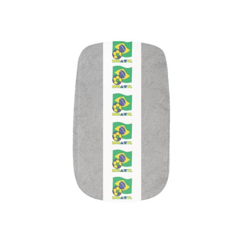 Brazilian Flag and Soccer Ball Minx Nail Wraps