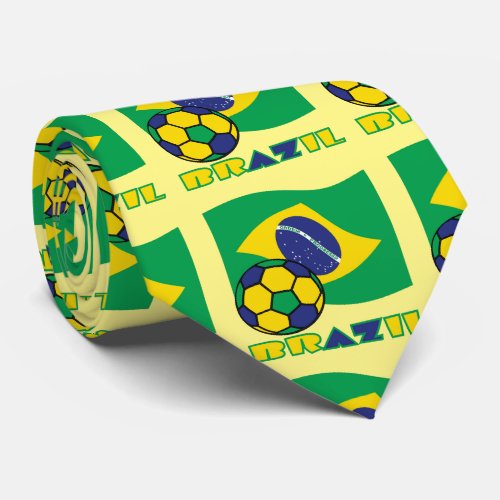 Brazilian Flag and Soccer Ball Tie