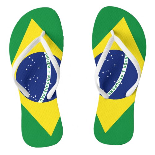 Brazilian flag beach flip flops for men and women