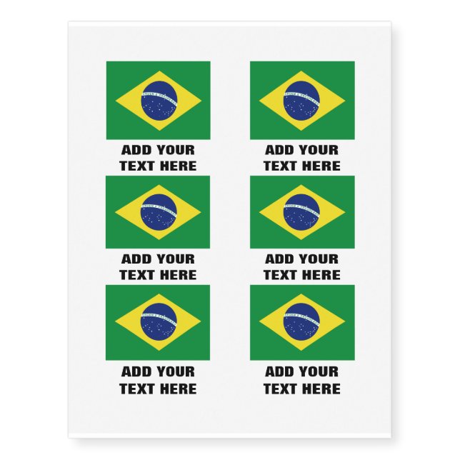 Brazilian flag Brasil pride custom DIY tattoos (Front)