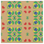 Brazilian Flag &amp; Brazil Heart fashion Fabric