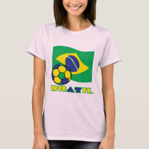 Brazilian Flag Brazil Soccer Ball T-Shirt