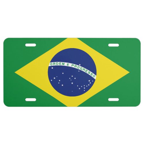Brazilian flag car license plate sign for Brasil