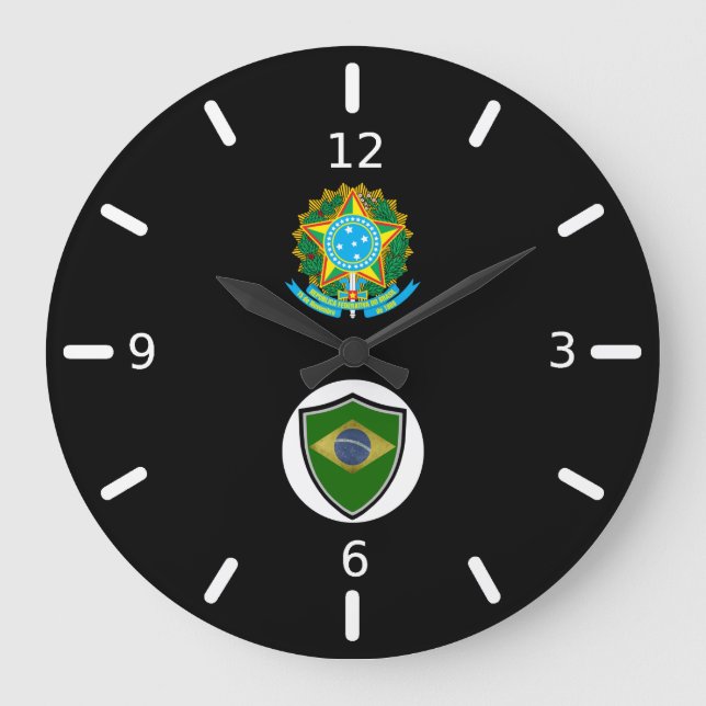 Brazilian flag-coat arms large clock (Front)