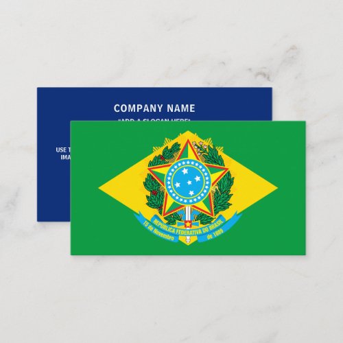 Brazilian Flag  Coat of Arms Flag of Brazil Business Card