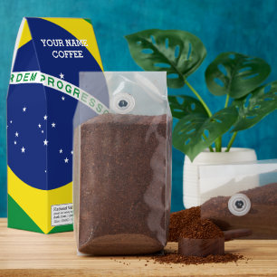 Brazilian flag custom ground coffee gift box