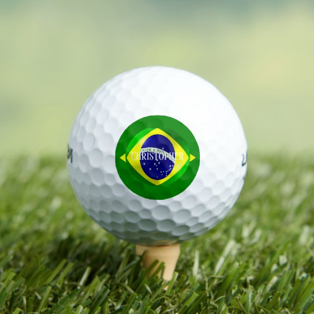 Brazilian Flag Design Golf Balls (Insitu Tee)
