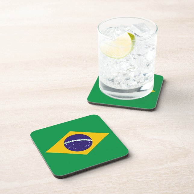 Brazilian flag drink coaster (Right Side)
