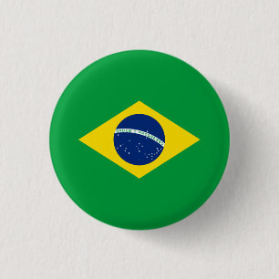 Brazilian Flag, Flag of Brazil Button
