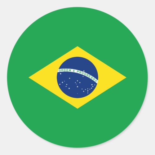 Brazilian Flag Flag of Brazil Classic Round Sticker