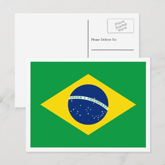 Brazilian Flag, Flag of Brazil Postcard (Front/Back)
