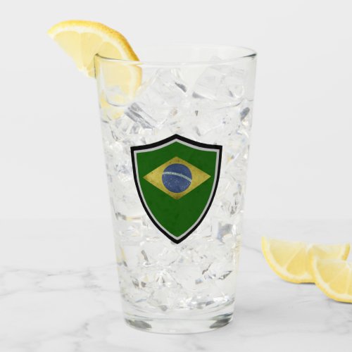 Brazilian flag glass