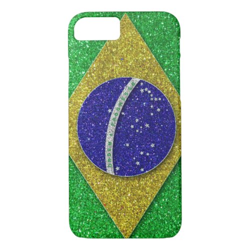 Brazilian Flag Glitter Rio de Janeiro Brazil iPhone 87 Case