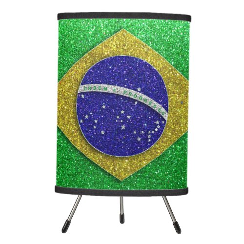 Brazilian Flag Glitter Travel Brazil Welcome Home Tripod Lamp