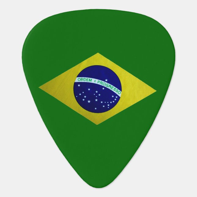 Brazilian Flag Guitar Pick (Front)