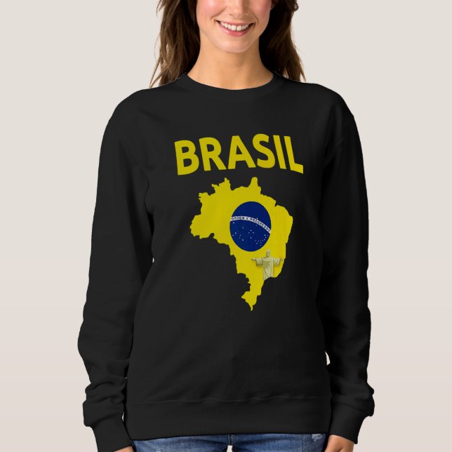 Brazilian Flag Idea For Men & Brasil Flag Sweatshirt (Front)