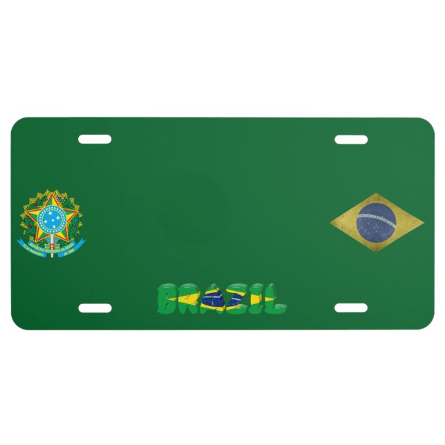 Brazilian flag license plate (Front)