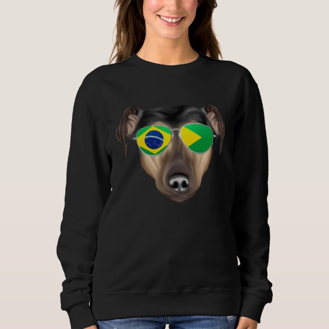 Brazilian Flag Manchester Terrier Dog Brazil Pocke Sweatshirt (Front)