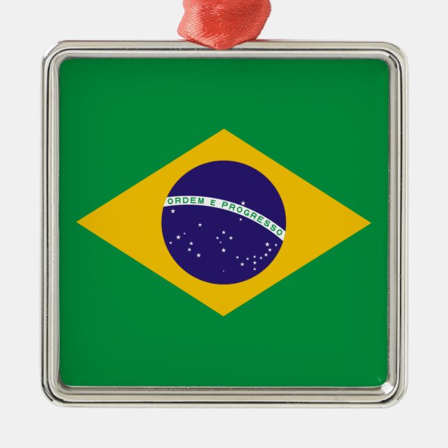 Brazilian flag metal ornament (Front)