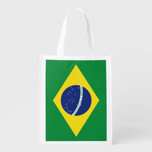 Brazilian flag of Brazil grocery shopping bag