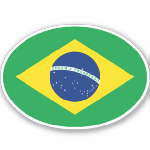 Brazilian Flag Oval Sticker