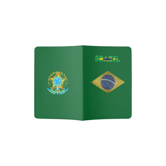 Brazilian flag passport holder (Opened)