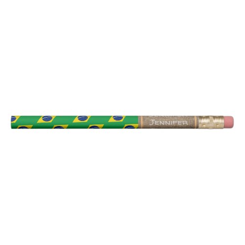 Brazilian Flag Pencil  cute Brazil  Name