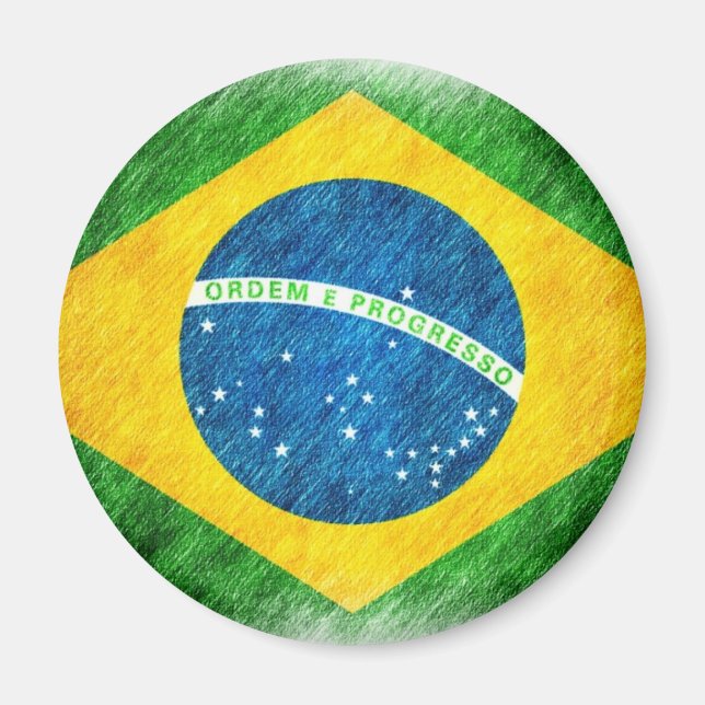 Brazilian_Flag_Pencil_Painting Magnet (Front)