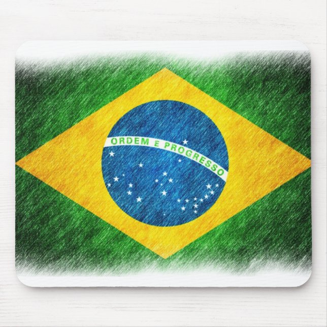 Brazilian_Flag_Pencil_Painting Mouse Pad (Front)