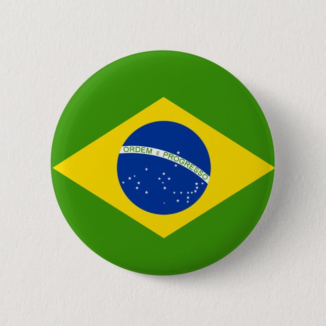 Brazilian Flag Pinback Button (Front)