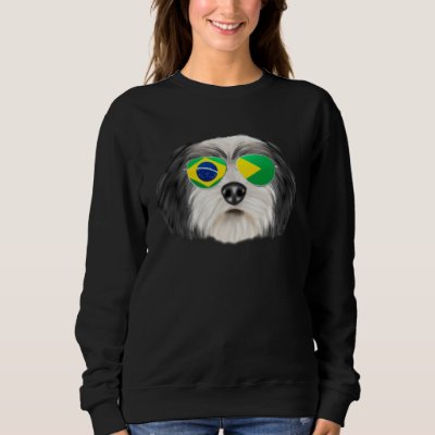 Brazilian Flag Polish Lowland Sheepdog Dog Brazil  Sweatshirt