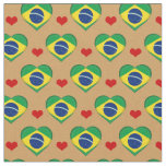 Brazilian Flag Red Heart fashion Fabric/Brazil Fabric