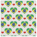 Brazilian Flag Red Heart fashion Fabric/Brazil Fabric