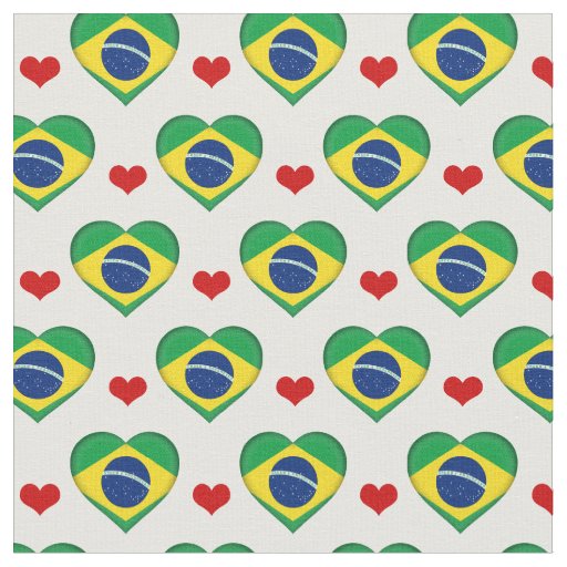 Brazilian Flag Red Heart fashion Fabric/Brazil Fabric
