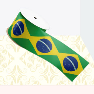 Brazilian Flag ribbon, Brazil patriots /sports Satin Ribbon