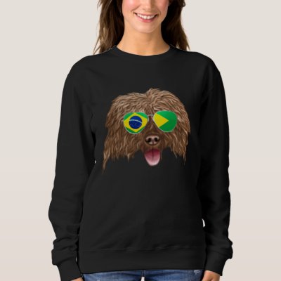 Brazilian Flag Spanish Water Dog Dog Brazil Pocket Sweatshirt