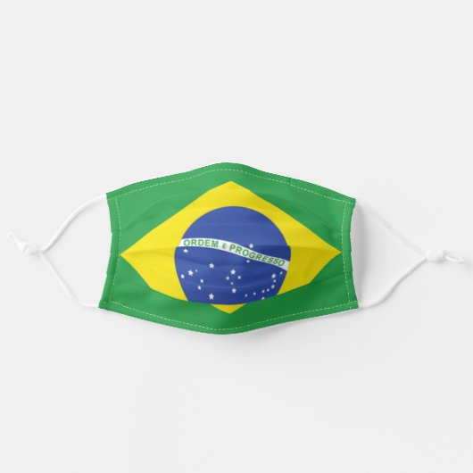 BRAZILIAN FLAG VIVA BRAZIL ADULT CLOTH FACE MASK (Front, Unfolded)