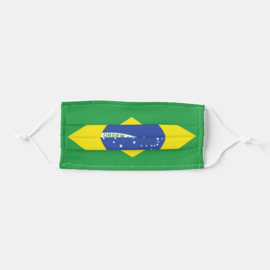 BRAZILIAN FLAG VIVA BRAZIL ADULT CLOTH FACE MASK (Front, Folded)