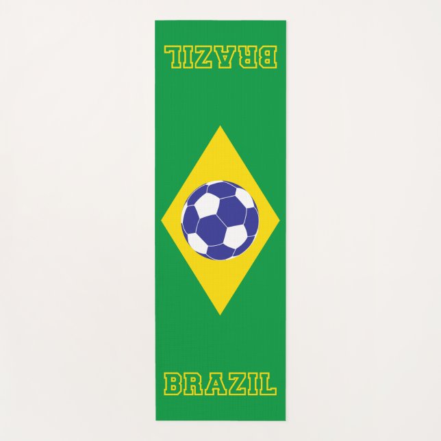 Brazilian Football Flag Yoga Mat (Front)