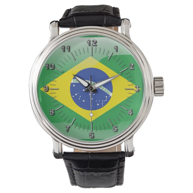 Brazilian glossy flag watch (Front)