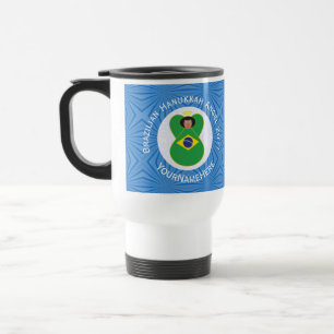 Brazilian Hanukkah Angel Flag Personalized  Travel Mug