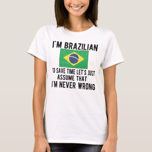 Brazilian Heritage Brazil Roots Brazilian Flag T_Shirt