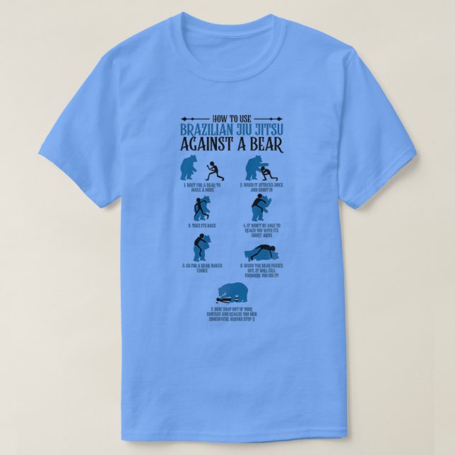 Brazilian jiu jitsu against a bear funny mma gift  T-Shirt (Design Front)