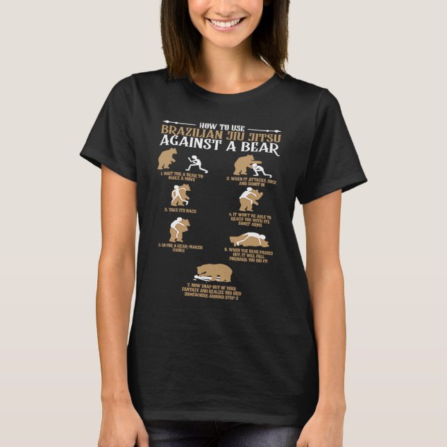Brazilian Jiu Jitsu Against a Bear   MMA T-Shirt (Front)
