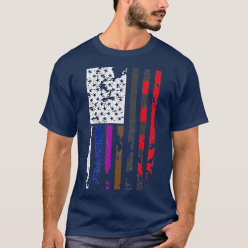 Brazilian Jiu Jitsu American Flag BJJ Gifts MMA T_Shirt