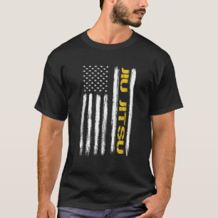 Brazilian Jiu Jitsu American Flag US Sports Gifts T-Shirt