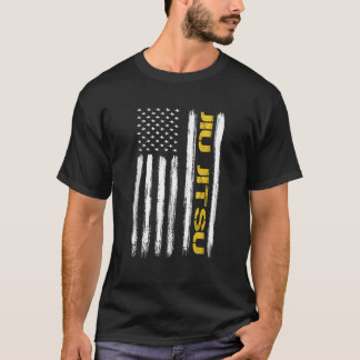Brazilian Jiu Jitsu American Flag US Sports Gifts T-Shirt