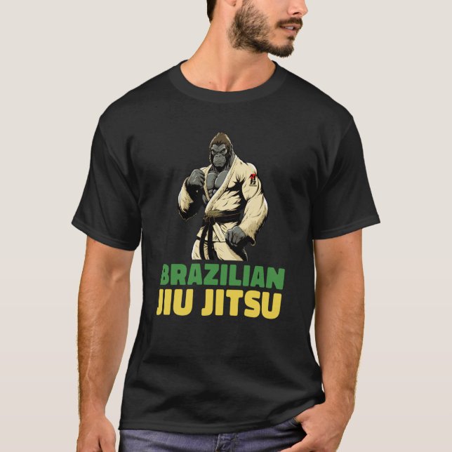 Brazilian Jiu Jitsu and Grappling Gorilla 1 T-Shirt (Front)