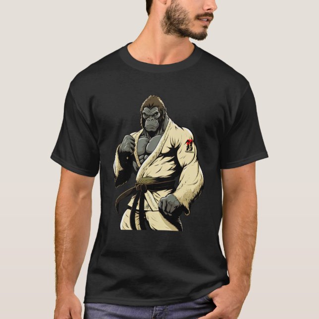 Brazilian Jiu Jitsu and Grappling Gorilla T-Shirt (Front)