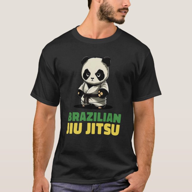 Brazilian Jiu Jitsu and Grappling Panda T-Shirt (Front)